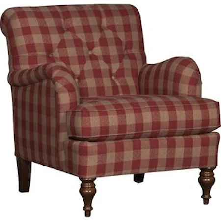 Traditional Upholstered Chair with Button Tufting